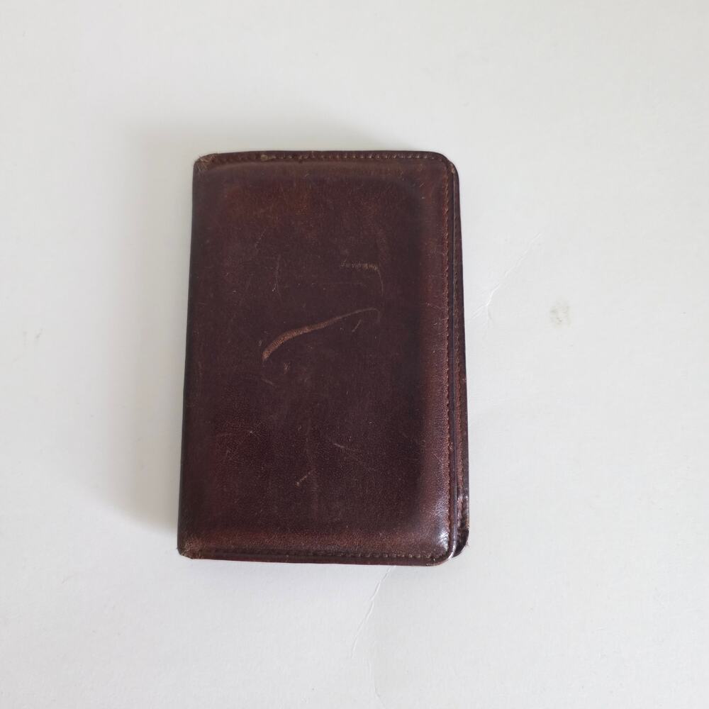 Gary's California Brown Leather Bi Fold Card Holder Wallet ID Window